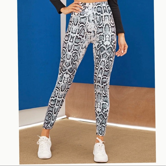 Prince Street Woman’s Snakeskin Print Leggings - Picture 4 of 5